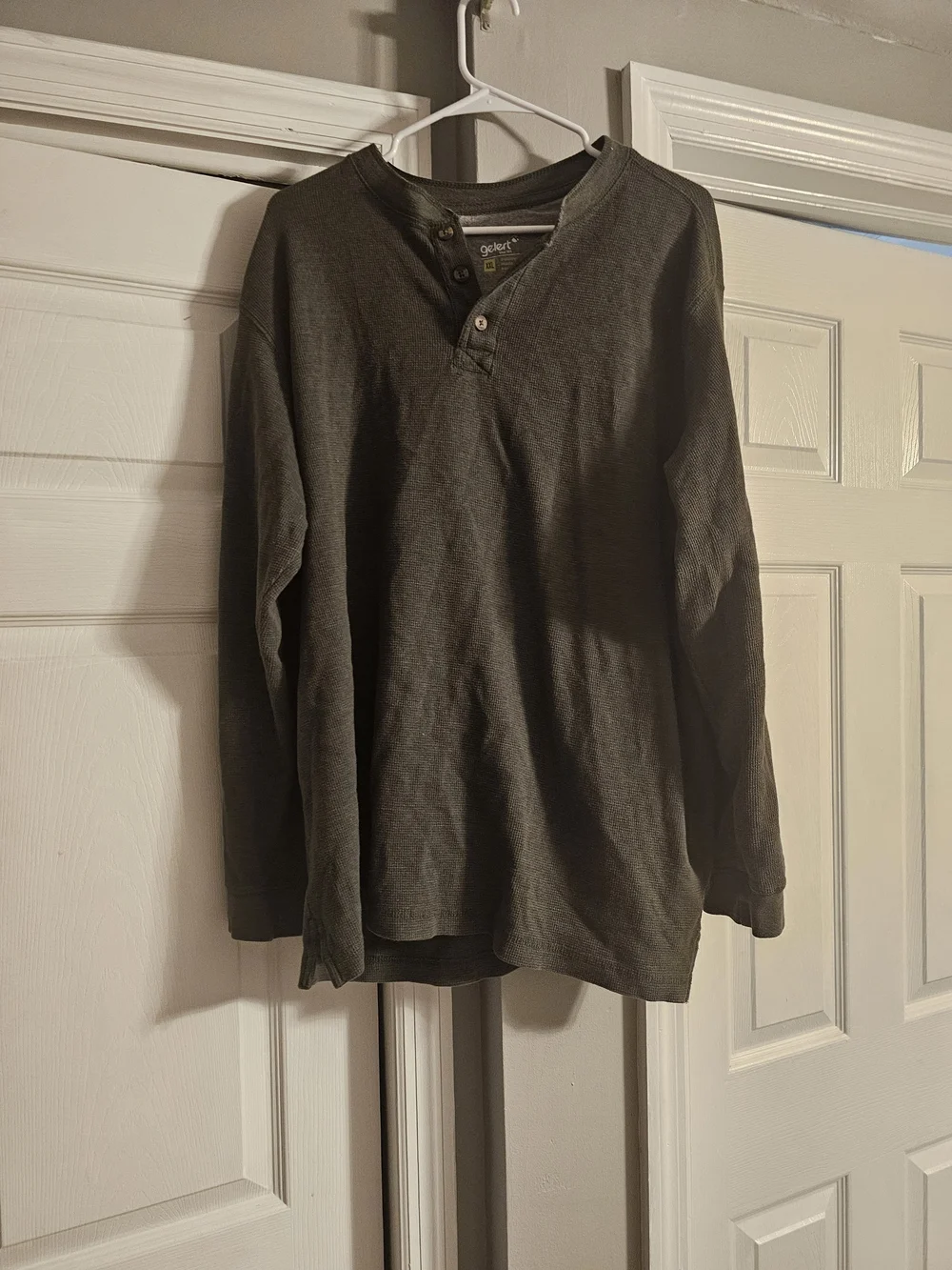 Men's Olive Green Henley Sweater